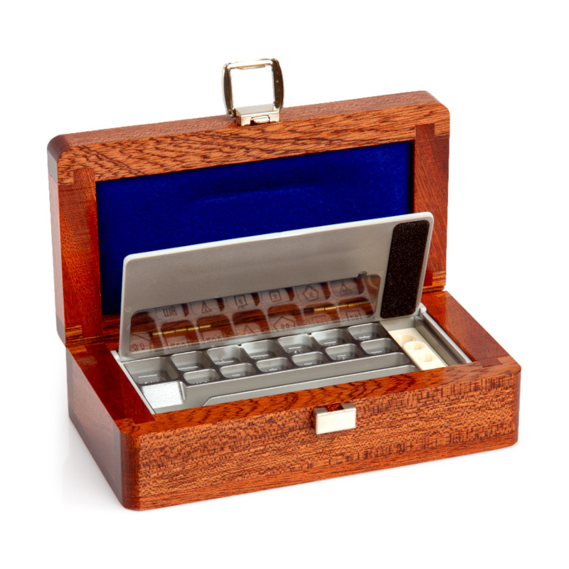 Alambre de acero inoxidable, juego (1 mg - 500 mg), caja de madera