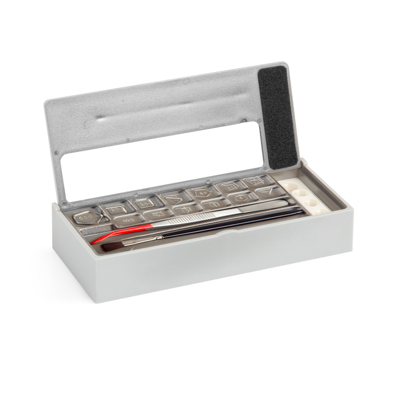 Alambre de acero inoxidable, juego (1 mg - 500 mg), caja de plástico