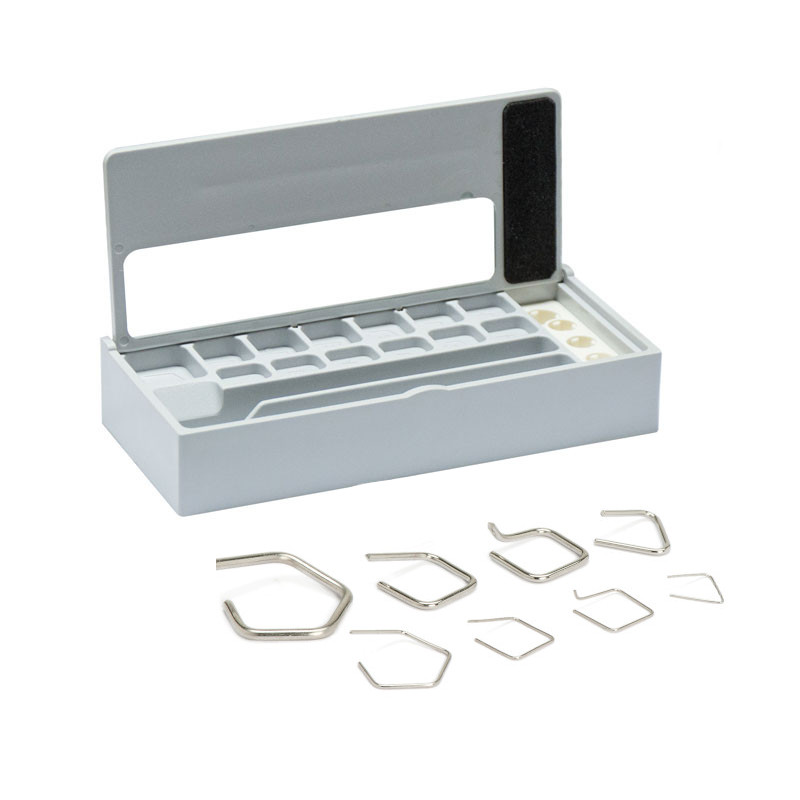 Alambre de acero inoxidable, juego (1 mg - 500 mg), caja de plástico