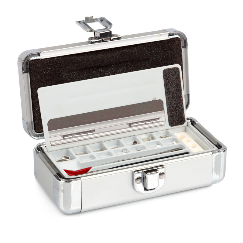 Formas planas, juego (1 mg - 500 mg), caja de plástico