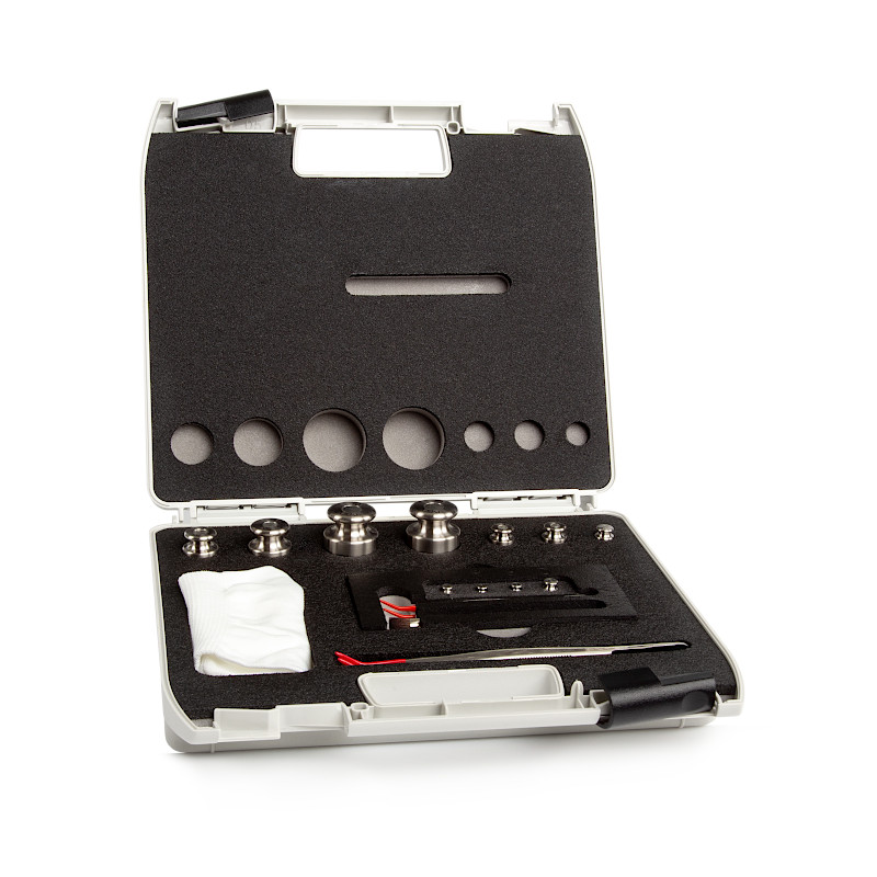 Pesas de clase M1, cilíndrico, juego (1 g - 200 g), caja de plástico