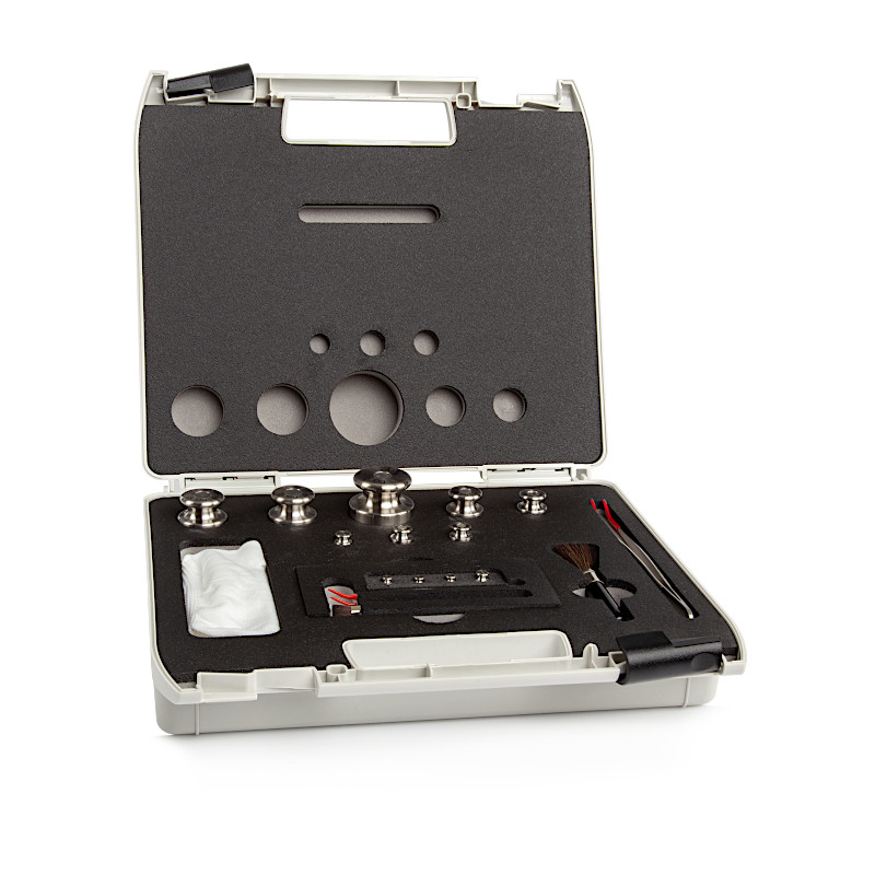 Pesas de clase M1, cilíndrico, juego (1 g - 500 g), caja de plástico